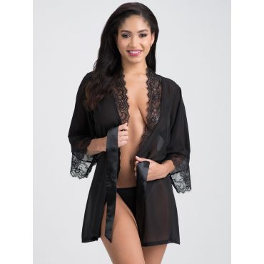 Lovehoney Barely There Sheer Black Robe - Amorana