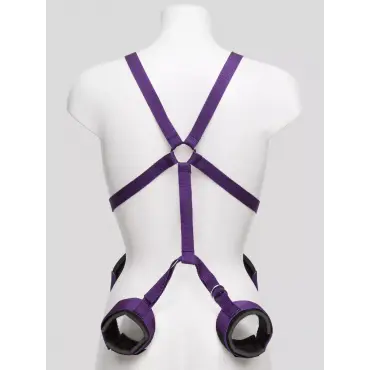 Purple-Reins Body Harness with Wrist and Thigh Restraints - Amorana