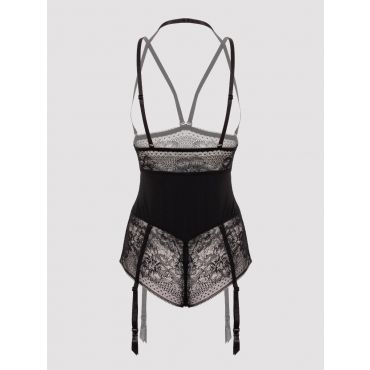 Lovehoney Hourglass Black Smoothing Open-Cup Crotchless Body, M - Amorana