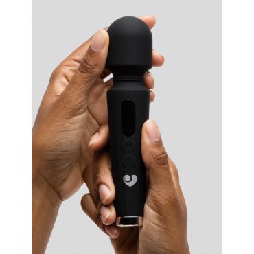 Lovehoney Power Play Rechargeable Mini Wand Vibrator, Black - Amorana