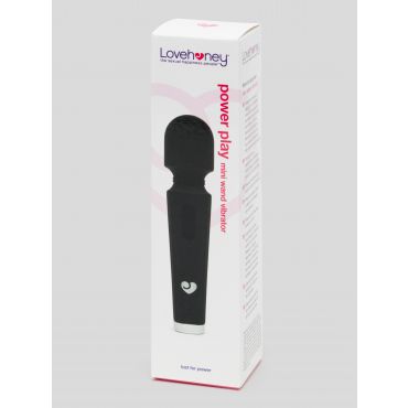 Lovehoney Power Play Rechargeable Mini Wand Vibrator, Black - Amorana