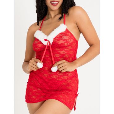 Lovehoney-Fantasy Santa Lace Kleidchen & String, Large - Amorana