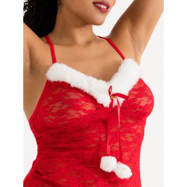 Lovehoney-Fantasy Santa Lace Kleidchen & String, Large - Amorana