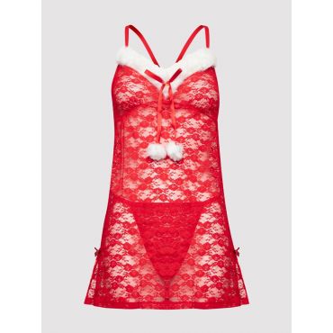Lovehoney-Fantasy Santa Lace Kleidchen & String, Large - Amorana