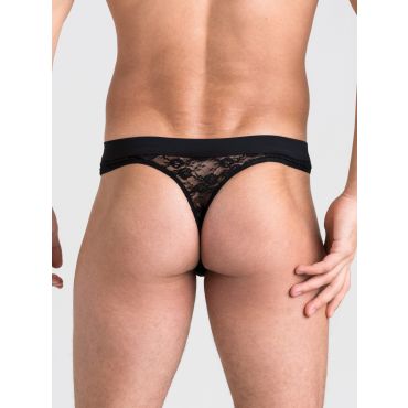 LHM Lace Thong, Black - L / XL - Amorana