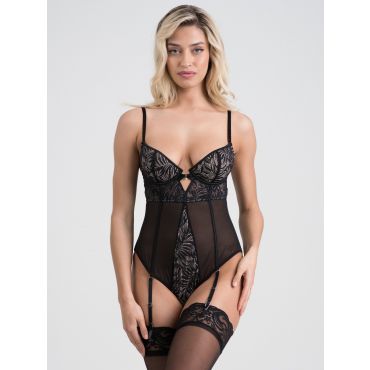 Lovehoney Parisienne Charm Lace Crotchless Body, Black - Small - Amorana