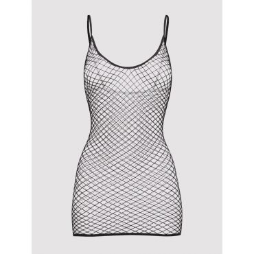 Lovehoney Fishnet Mini Dress, Black - Plus Size - Amorana