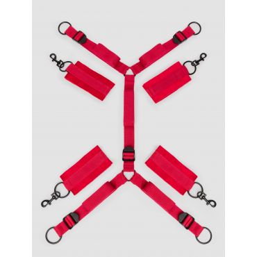 Bondage Boutique Bound to Please Under Mattress Restraint, Red - Amorana