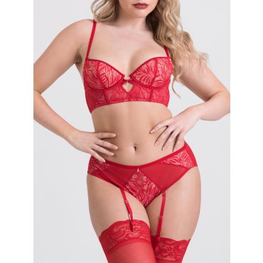Lovehoney Parisienne Charm Lace Crotchless Bra Set - Amorana