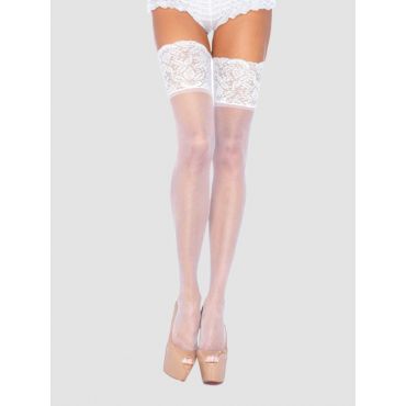 Leg-avenue Stay-up White Halterlose Strümpfe - Amorana
