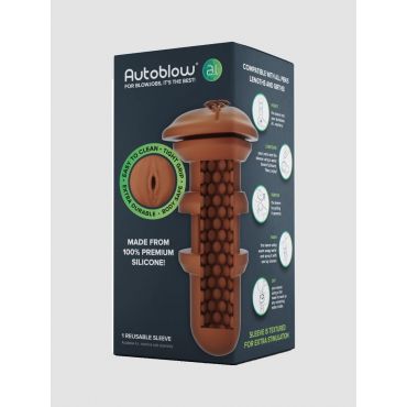 Autoblow A.i. Silicone Vagina Sleeve Brown - Amorana