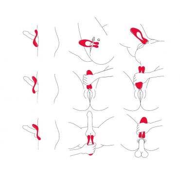 Beauments Doppio Powerful Couples Vibrator, Red - Amorana