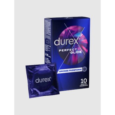 Durex Perfect Glide Kondom, Neutral, 10 Pieces - Amorana