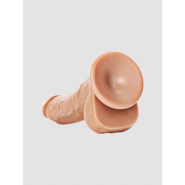 Real Rock Curved Realistic Dildo with Balls and Suction Cup - 8 / 20,5 cm - Tan, 20.5 cm - Tan - Amorana