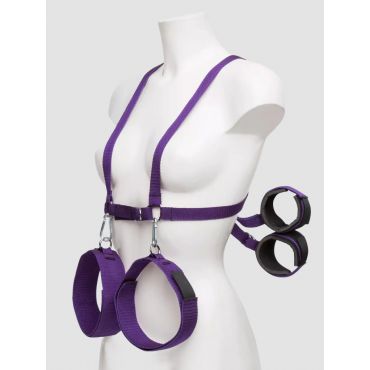 Purple-Reins Body Harness with Wrist and Thigh Restraints - Amorana