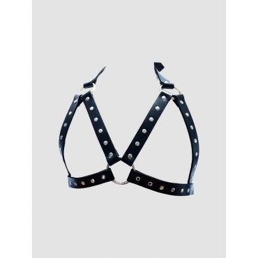 Rouge Leather Chest Harness for women - Amorana