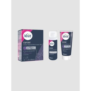 Veet Expert Intimate Hair Removal Kit Intimate Removal Cream & Multi-Benefit Foam - Amorana