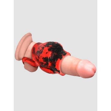 XR-Brands Creature Cocks Hell Hound Silicone Penis Sleeve and Ball Stretcher - Amorana
