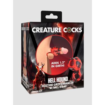 XR-Brands Creature Cocks Hell Hound Silicone Penis Sleeve and Ball Stretcher - Amorana