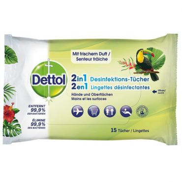 Dettol, 2 In 1 Disinfection Wipes, Disinfectant Wipes - Amorana