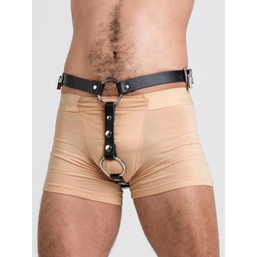 DOMINIX Deluxe Leather Anal Plug Harness with Cock Ring - Amorana