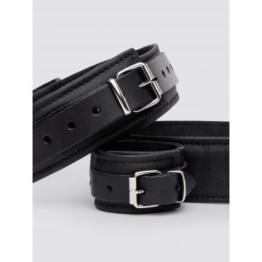 DOMINIX Deluxe Premium Leather Wrist to Thigh Restraint - Amorana