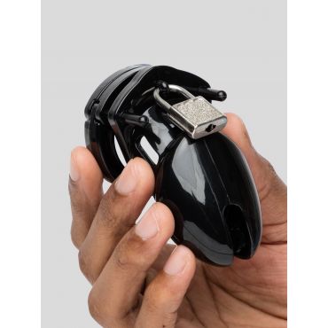 DOMINIX Deluxe Rigid Plastic Chastity Device, Black - Amorana