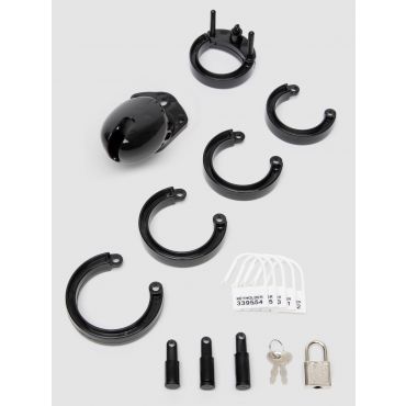 DOMINIX Deluxe Rigid Plastic Chastity Device, Black - Amorana