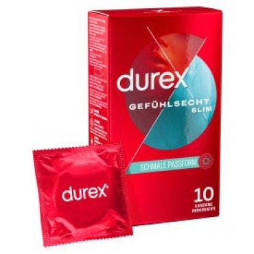 Durex, Real Feeling Slim Fit, Condom, 10 Pieces - Amorana
