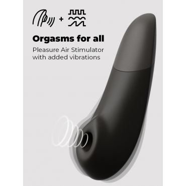 Womanizer Enhance Black Pleasure Air Clitoral Vibrator [Black], Black - Amorana