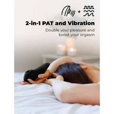 Womanizer Enhance Black Pleasure Air Clitoral Vibrator [Black], Black - Amorana