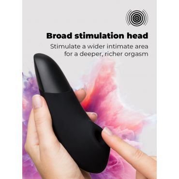 Womanizer Enhance Black Pleasure Air Clitoral Vibrator [Black], Black - Amorana