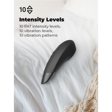 Womanizer Enhance Black Pleasure Air Clitoral Vibrator [Black], Black - Amorana