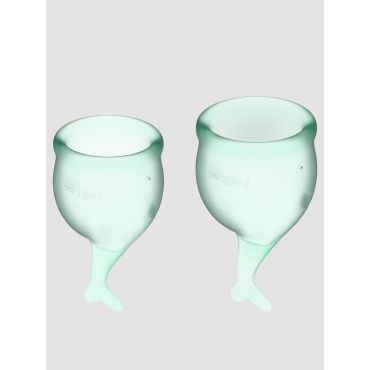 Satisfyer Feel Secure Menstrual Cup Set Menstruationstasse, Green - Amorana