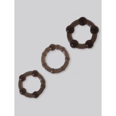 BASICS Triple Cock Ring Set, Black - Amorana
