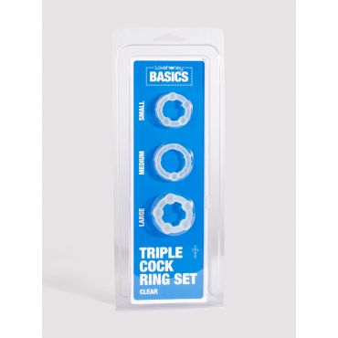 BASICS Triple Cock Ring Set, Black - Amorana