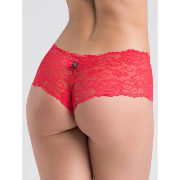 Lovehoney Flirty Lace Shorts, Red - XXL - Amorana