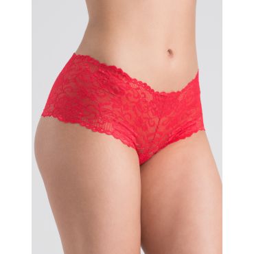 Lovehoney Flirty Lace Shorts, Red - XXL - Amorana