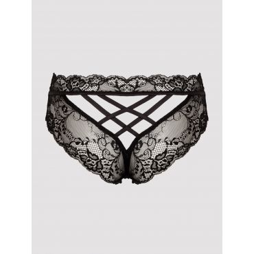 Lovehoney Criss-Cross Crotchless Knickers, Red - S / M - Amorana