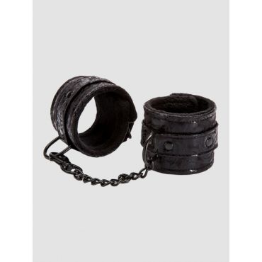 Bondage Boutique Black Rose Faux Fur Lined Wrist Cuffs - Amorana