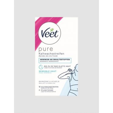 Veet Pure Cold Wax Strips for Bikinizone & Underarms (Sensitive Skin) - Amorana