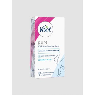 Veet Pure Cold Wax Strips Legs & Body (Sensitive Skin) - Amorana