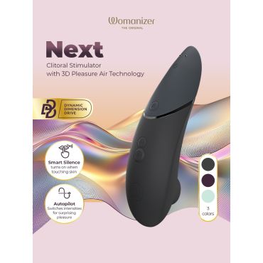 Womanizer Next Pleasure Air Clitoral Suction Stimulator, Black - Amorana