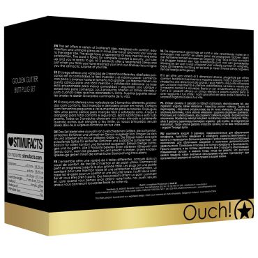 Ouch Acrylic Goldchip Anal Plug, Gold - Amorana