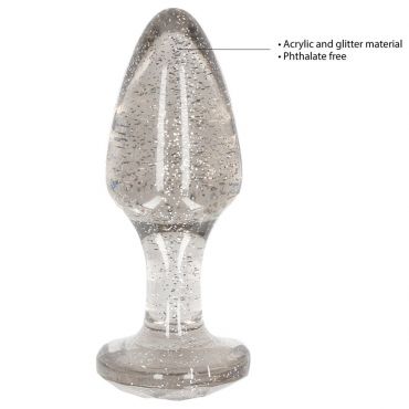 Ouch Acrylic Silverchip Anal Plug, Silver - Amorana