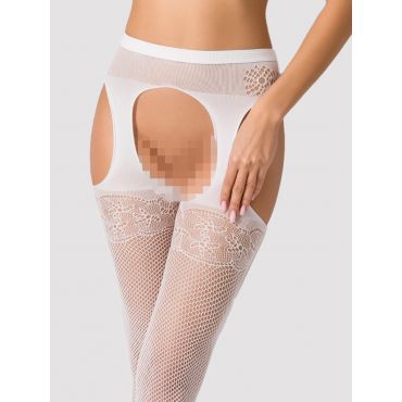 Passion S005 Stockings, White - Amorana