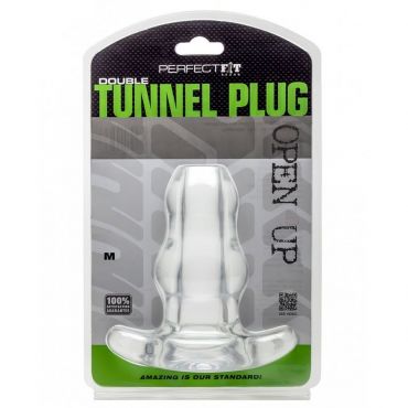 Perfect-Fit Double Tunnel Medium Anal plug, Transparently - Amorana