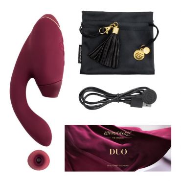Womanizer DUO G-Spot and Clitoral Stimulator, Bordeaux - Amorana