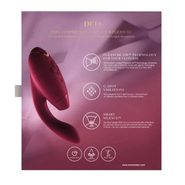 Womanizer DUO G-Spot and Clitoral Stimulator, Bordeaux - Amorana