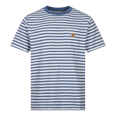 Seidler Stripe Pocket T-Shirt - Blue/White